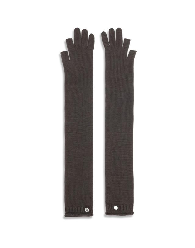 릭오웬스 [해외직구][K68]릭오웬스 RP02F5491WS 78 여성 장갑 글로브 니트 가죽 Long fingerless wool Gloves 착용컷