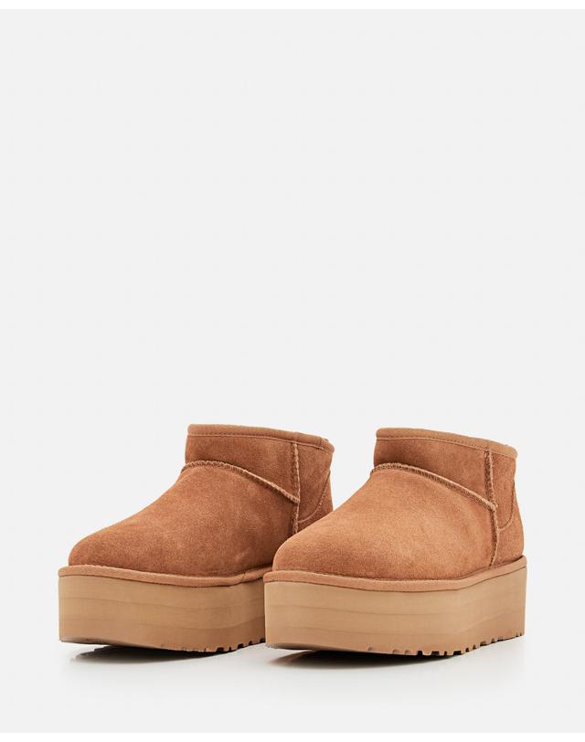 어그 [해외직구][G95]어그 1135092CHESTNUT 여성 앵클부츠 가죽부츠 레인부츠 CLASSIC ULTRA MINI PLATFORM 착용컷