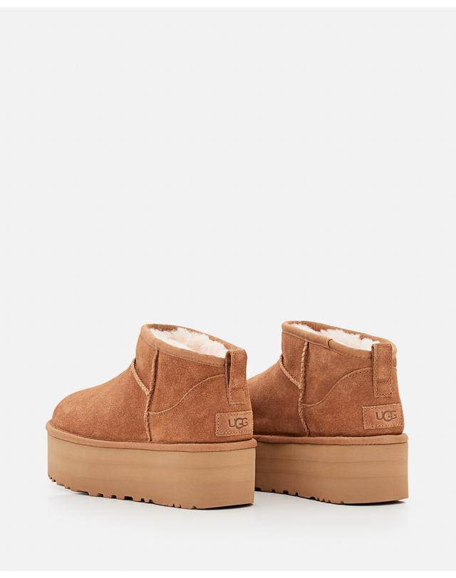 어그 [해외직구][G95]어그 1135092CHESTNUT 여성 앵클부츠 가죽부츠 레인부츠 CLASSIC ULTRA MINI PLATFORM 착용컷
