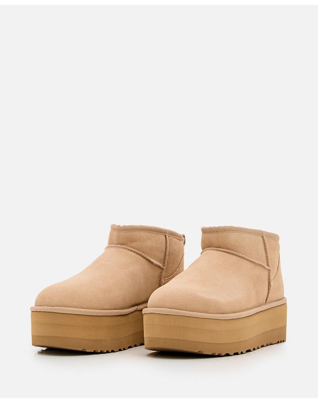 어그 [해외직구][G95]어그 1135092SAND 여성 앵클부츠 가죽부츠 레인부츠 CLASSIC ULTRA MINI PLATFORM 착용컷