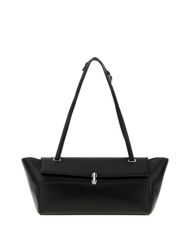 [해외직구][X45]SAVETTE H04701 001 여성 토트백 쇼퍼백 탑핸들백 핸드백 Black leather Trapeze shoulder bag