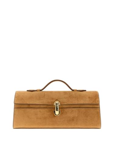 [해외직구][X45]SAVETTE H01403 210 여성 토트백 쇼퍼백 탑핸들백 핸드백 Camel suede Slim Symmetry handbag