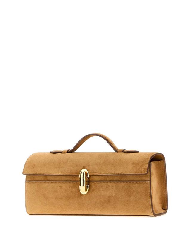 사베트 [해외직구][X45]SAVETTE H01403 210 여성 토트백 쇼퍼백 탑핸들백 핸드백 Camel suede Slim Symmetry handbag 착용컷
