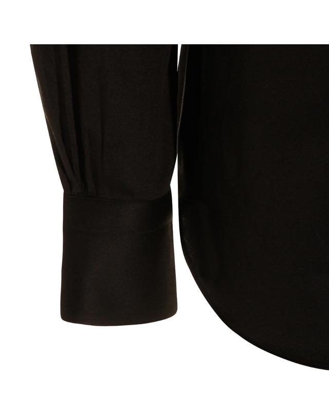 마짜렐리 [해외직구][S27]MAZZARELLI 500201SLIMNERO 남성 셔츠 블라우스 남방 클래식 반팔셔츠 긴팔셔츠 긴팔 BLACK COTTON SHIRT 착용컷