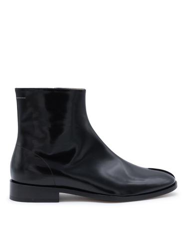 [해외직구][Q11]메종마르지엘라 SH1WU0011P7137T8013 남성 부츠 바이커 첼시 BLACK LEATHER TABI ANKLE BOOTS