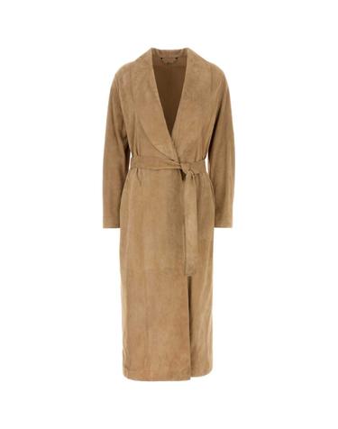 [해외직구][X45]펜디 FPS901AUON F1SA0 여성 코트 트렌치코트 레인코트 Camel suede coat