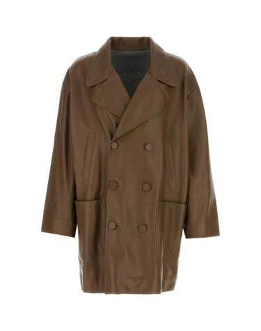 [해외직구][X45]펜디 FPJ897AQOI F1LUZ 남성 코트 하프 롱 트렌치 오버 Brown nappa leather coat