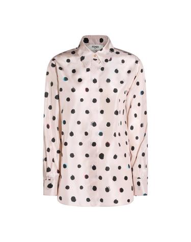 [해외직구][B47]펜디 FS8312AVJQF1UKB 여성 셔츠 남방 블라우스 BEIGE SILK SHIRT