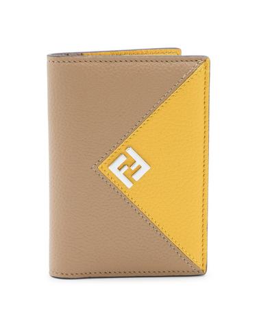 [해외직구][B47]펜디 7M0381B09XF1X5F 남성 카드지갑 카드홀더 YELLOW AND BROWN LEATHER VERTICAL CARD HOLDER