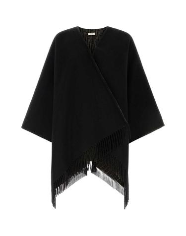 [해외직구][X45]펜디 FXX041B1VZ F0VAT 여성 코트 하프 롱 트렌치 오버코트 코트자켓 Black cashmere and wool reversible cape
