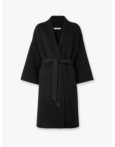 [해외직구][N85]펜디 FF6227 여성 롱코트 하프코트 패딩코트 FENDI FF Zucca Wool Midi Coat black
