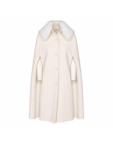 [해외직구][B47]펜디 FF6201B1HCF0QM0 여성 코트 케이프 숄 OFF WHITE WOOL CAPE