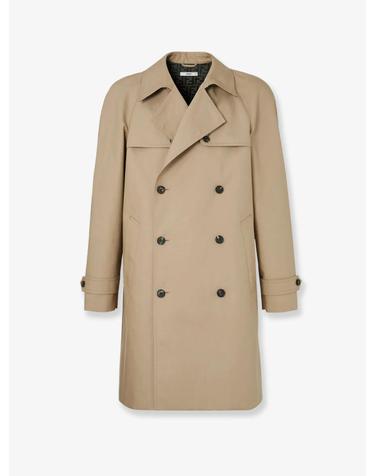 [해외직구][N85]펜디 FF0874 남성 트렌치코트 하프코트 레인코트 FENDI Double breasted Mackintosh fabric trench