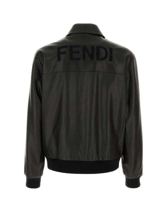펜디 [해외직구][X45]펜디 FPJ139ATJZ F0GME 남성 데님 패딩 베스트 다운 블레이저 봄버 Black leather bomber jacket 착용컷