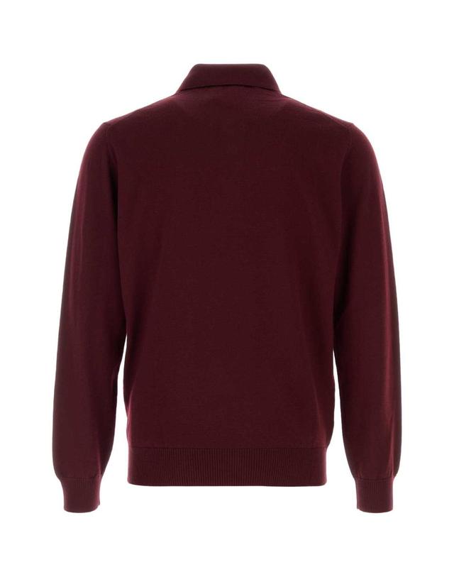 펜디 [해외직구][X45]펜디 FZC167AU84 F0HM6 남성 폴로 피케셔츠 Burgundy stretch wool polo shirt 착용컷