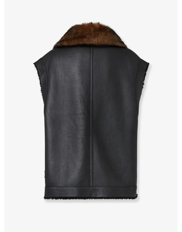 펜디 [해외직구][N85]펜디 FM5434 여성 자켓 블레이저 코트 패딩 FENDI Sleeveless sheepskin jacket 착용컷