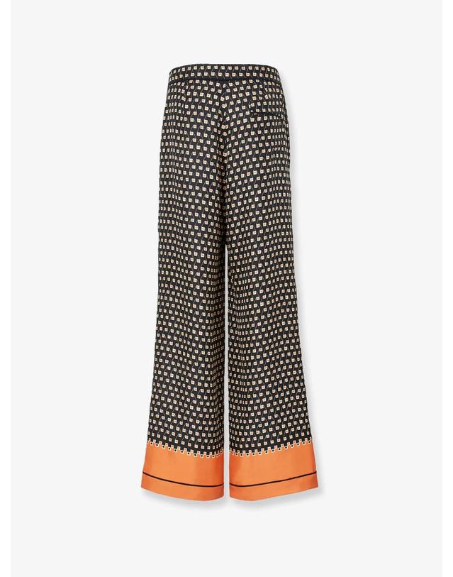 펜디 [해외직구][N85]펜디 FR6770 여성 트라우저 바지 팬츠 면바지 FENDI Printed black silk pajamas trousers 착용컷