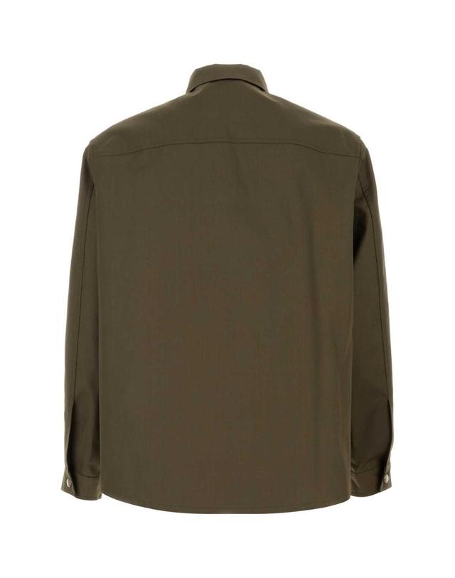 펜디 [해외직구][X45]펜디 FW1470B1UE F1XEW 남성 셔츠 남방 긴팔 반팔 Olive green mackintosh overshirt 착용컷