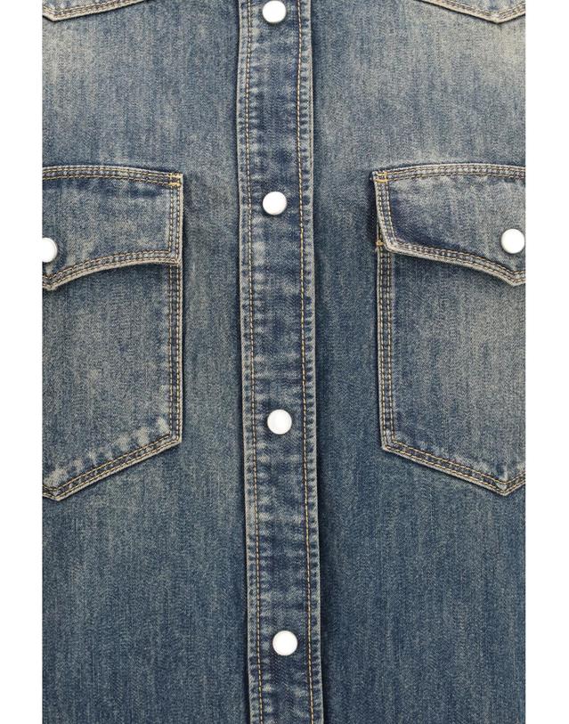 펜디 [해외직구][K68]펜디 FLF867B1PD F19S8 여성 셔츠 남방 긴팔 반팔 블라우스 Western Bananatex Denim Shirt 착용컷