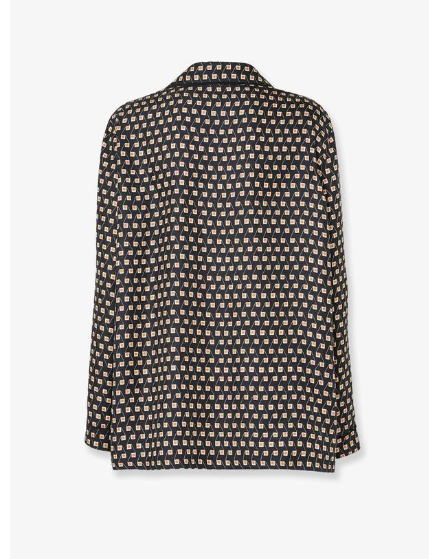 펜디 [해외직구][N85]펜디 FS8378 여성 셔츠 블라우스 남방 FENDI Pajamas printed silk shirt 착용컷