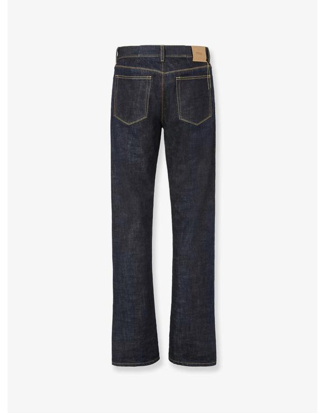 펜디 [해외직구][N85]펜디 FLP376 남성 데님 청바지 진 FENDI Navy blue five pocket full length jeans 착용컷