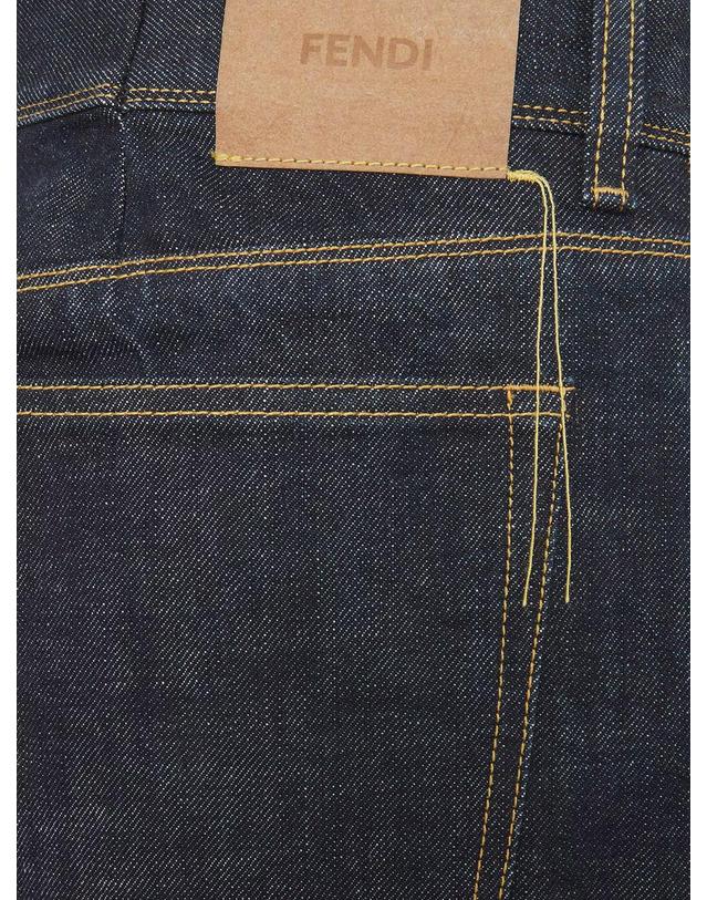 펜디 [해외직구][N85]펜디 FLP376 남성 데님 청바지 진 FENDI Navy blue five pocket full length jeans 착용컷