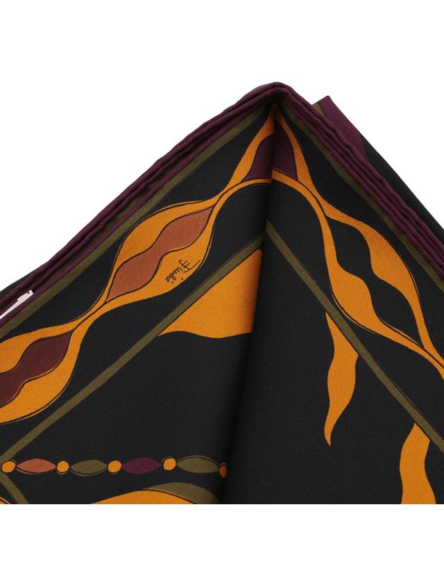 에밀리오 푸치 [해외직구][B47]에밀리오푸치 6UGB416UC11003 여성 머플러 스카프 방도 BURGUNDY AND GOLD SILK SCARF 착용컷