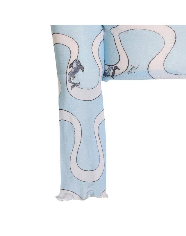 에밀리오 푸치 [해외직구][B47]에밀리오푸치 6UJM456U829032 여성 티셔츠 상의 탑 LIGHT BLUE NYLON TOP 착용컷