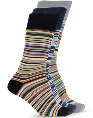폴스미스 [해외직구][P13]폴스미스 M1ASOCKW3PCR31A 남성 양말 삭스 캐쥬얼 양말 글러브 PAUL SMITH SIGNATURE STRIPE SOCKS 3PACK