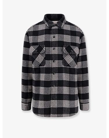 [해외직구][N85]셀린느 RV0RT0E62 남성 셔츠 남방 CELINE Quilted Overshirt wool shirt
