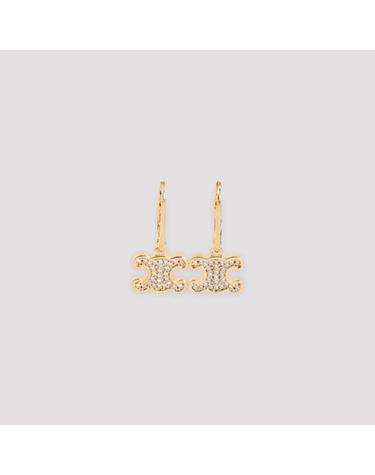 [해외직구][D14]셀린느 460GC6BZI 35OR GOLD 여성 귀걸이 팔찌 목걸이 반지 브로치 악세사리 Celine Rhinestone Earrings