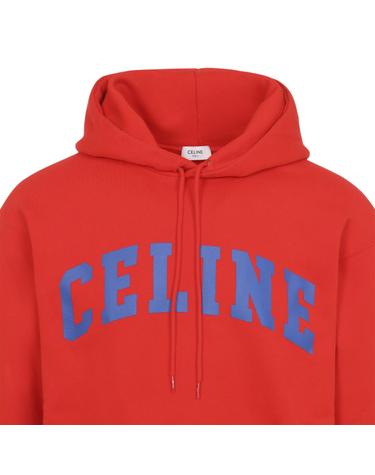 [해외직구][D14]셀린느 2Y11E1233 GMT8 RED CYCLIST ROYA 남성 맨투맨 후드 스웨트셔츠 집업 Celine Relaxed Hoodie