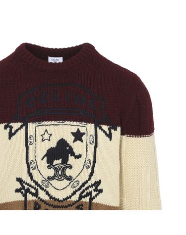 [해외직구][D14]셀린느 RY10B4Y22 GMP4 BURGUNDY YELLOW 남성 니트 스웨터 가디건 Celine Sweater