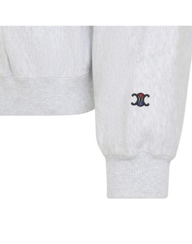 [해외직구][D14]셀린느 2Y11D1233 10PB PALE GREY BLACK 남성 맨투맨 후드 스웨트셔츠 집업 Celine Relaxed Sweatshirt