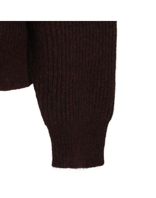 우마 왕 [해외직구][B47]UMA WANG UK7163UW670 여성 니트 스웨터 가디건 BROWN AND RED RACCOON SWEATER 착용컷