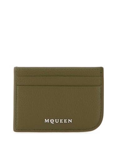 [해외직구][X45]알렉산더 맥퀸 8135451VDCC 3217 남성 반지갑 장지갑 카드지갑 머니클립 Army green leather card holder