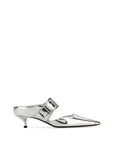[해외직구][X45]알렉산더 맥퀸 780794W4WG1 8100 여성 펌프스 슬링백 하이힐 스트랩힐 Silver leather Punk pumps