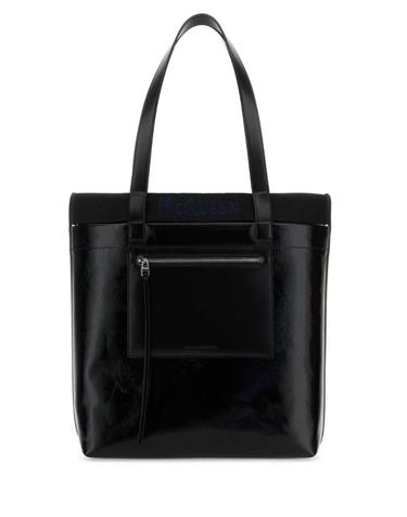 [해외직구][X45]알렉산더 맥퀸 7917691AAS0 1093 남성 토트백 쇼퍼백 크로스백 Black canvas shopping bag