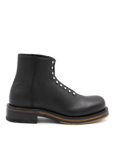 [해외직구][S27]MCQUEEN 831111WIAGG1064 남성 부츠 워커 컴뱃부츠 바이커 첼시부츠 사막화 BLACK LEATHER BOOTS