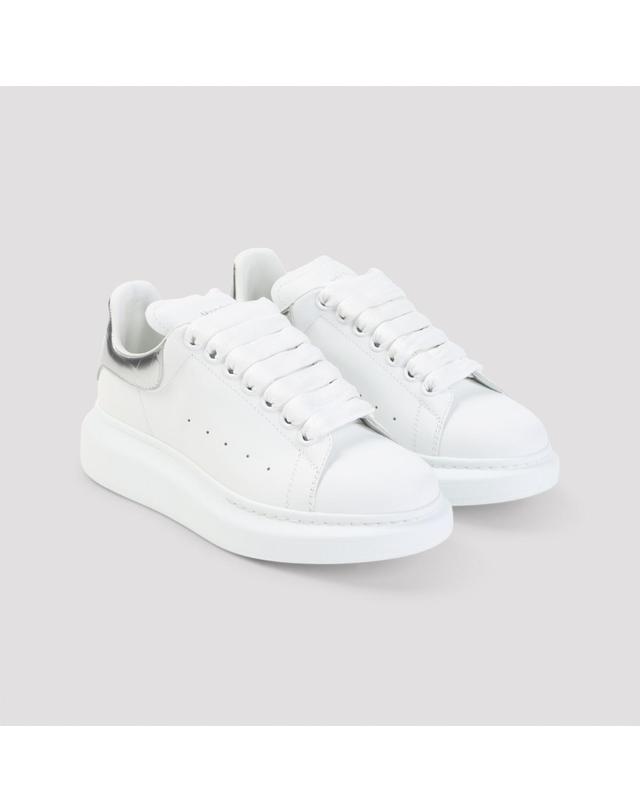 알렉산더 맥퀸 [해외직구][D14]알렉산더 맥퀸 553770WIAH0 9081 WHITE SILVER 여성 스니커즈 슬립온 Alexander McQueen Oversized Sneakers 착용컷