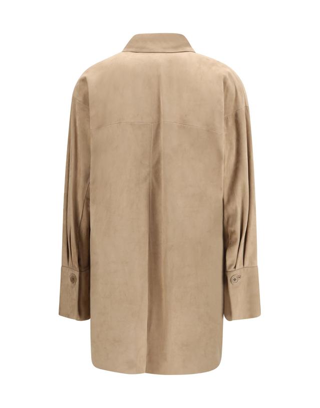 살바토레 산토로 [해외직구][K68]SALVATORE SANTORO 50011D SAND 여성 셔츠 남방 긴팔 반팔 블라우스 Suede Shirt 착용컷