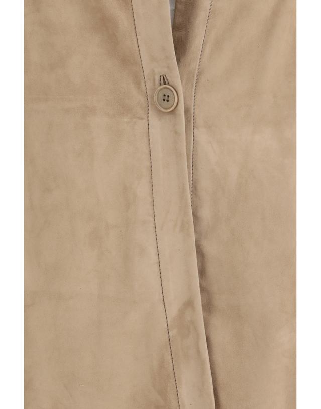 살바토레 산토로 [해외직구][K68]SALVATORE SANTORO 50011D SAND 여성 셔츠 남방 긴팔 반팔 블라우스 Suede Shirt 착용컷