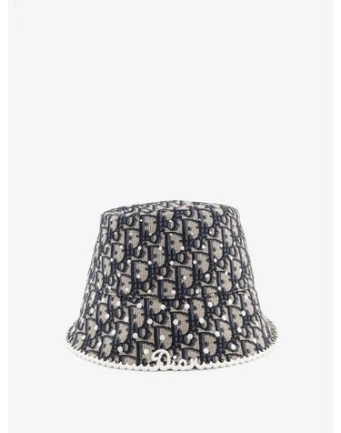 [해외직구][N85]디올 CPB06247EOEP 여성 모자 비니 버킷햇 캡 DIOR Teddy D PolkaDior Oblique Narrow Brimmed Bucket Hat