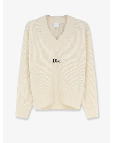 [해외직구][N85]디올 654S15A3I84 여성 니트 스웨터 가디건 DIOR White wool and cashmere ribbed sweater