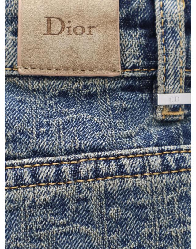 디올 [해외직구][N85]디올 652P90A3K13 여성 데님 청바지 진 DIOR Denim blue jeans with all over Dior Oblique motif 착용컷