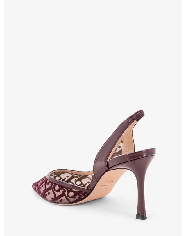 디올 [해외직구][N85]디올 KCV565OEN 여성 펌프스 슬링백 하이힐 DIOR Adiorable Slingback mesh decollete with burgundy Dior Oblique embroidery 착용컷