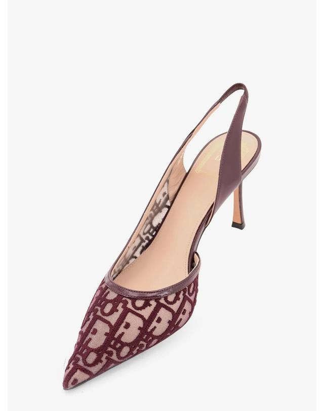 디올 [해외직구][N85]디올 KCV565OEN 여성 펌프스 슬링백 하이힐 DIOR Adiorable Slingback mesh decollete with burgundy Dior Oblique embroidery 착용컷