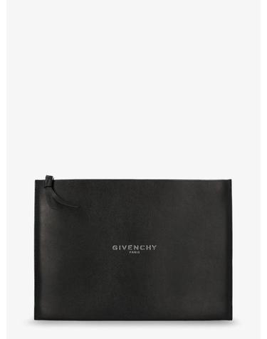 [해외직구][N85]지방시 BK60FXK21L 남성 클러치 파우치 가방 GIVENCHY Leather clutch bag with lettering logo on the front
