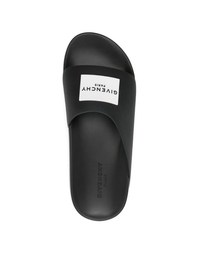 지방시 [해외직구][P13]지방시 BH302MH1XL001 남성 슬리퍼 조리 뮬 샌들 블로퍼 로퍼 쪼리 GIVENCHY LABEL POOL SLIDES 착용컷