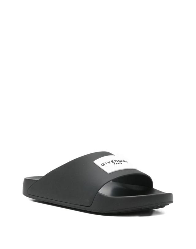 지방시 [해외직구][P13]지방시 BH302MH1XL001 남성 슬리퍼 조리 뮬 샌들 블로퍼 로퍼 쪼리 GIVENCHY LABEL POOL SLIDES 착용컷